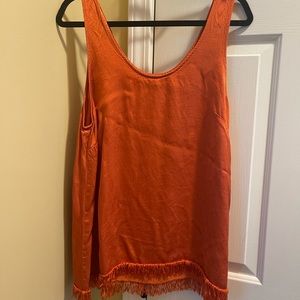 satin burnt orange tank top